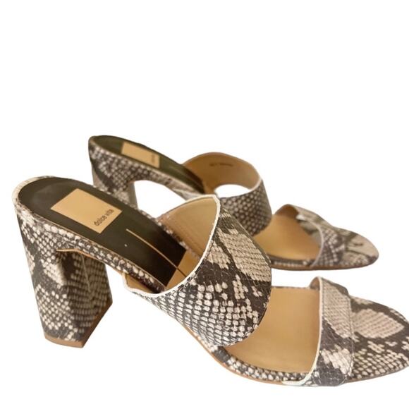 Dolce Vita Shoes - Dolce Vita Sandals Beige Snakeskin Print Block Heel Size 10